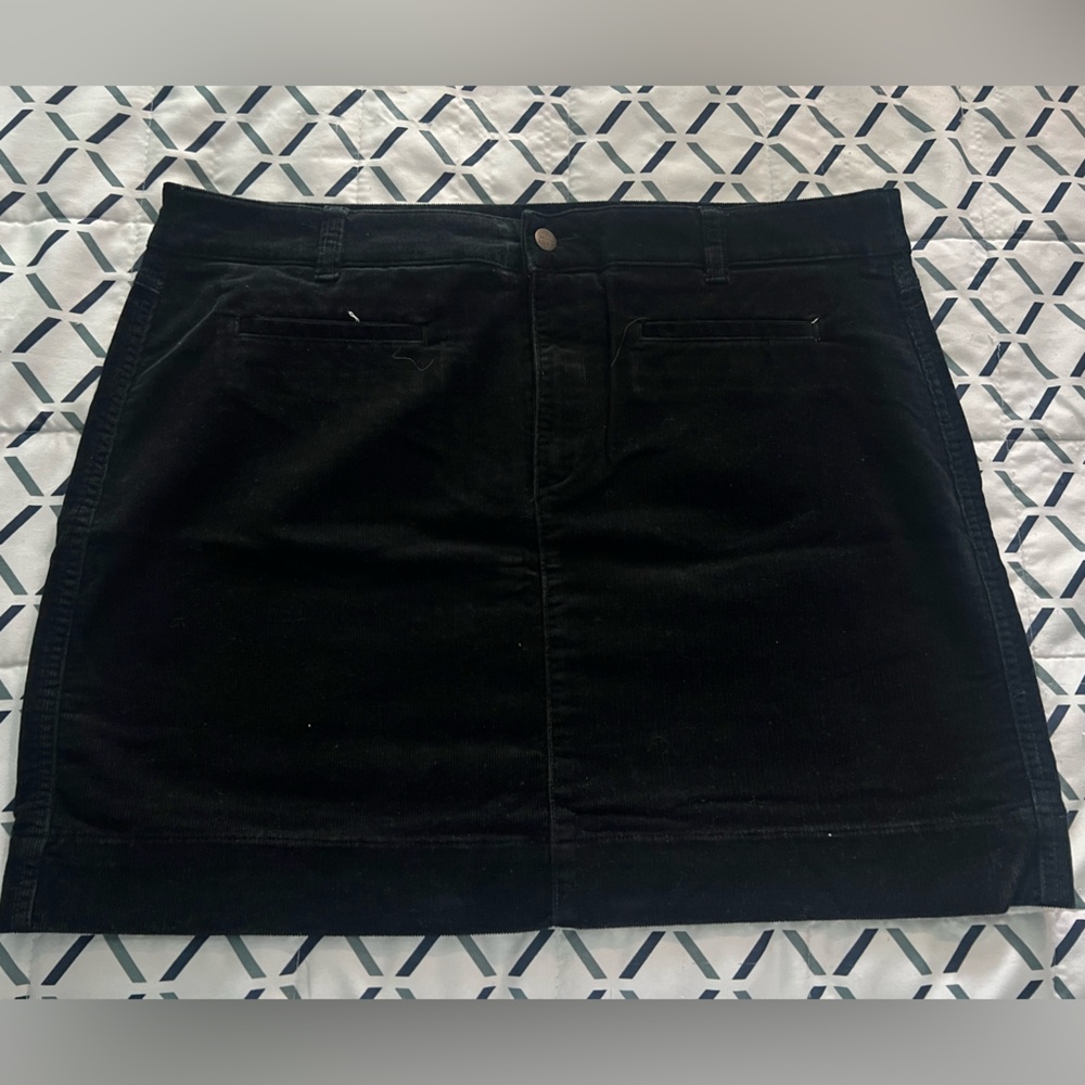 LOFT Black Corduroy Skirt